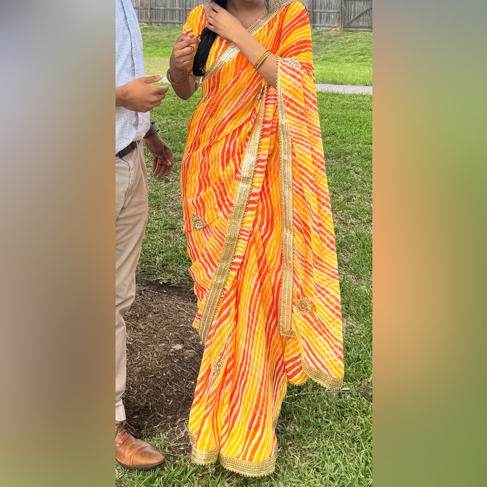 Bandhani print saree